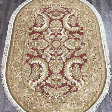Ковер бельгийский 5010498620 KUNDUZ (Вискоза, бежевый, красный) овальный