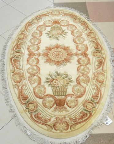 Китайский шерстяной ковер ручной работы SHD-27 - CREAM oval