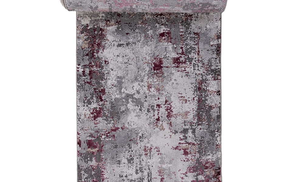 Турецкая ковровая дорожка 23319 - 950 GREY / PURPLE - коллекция GRAND