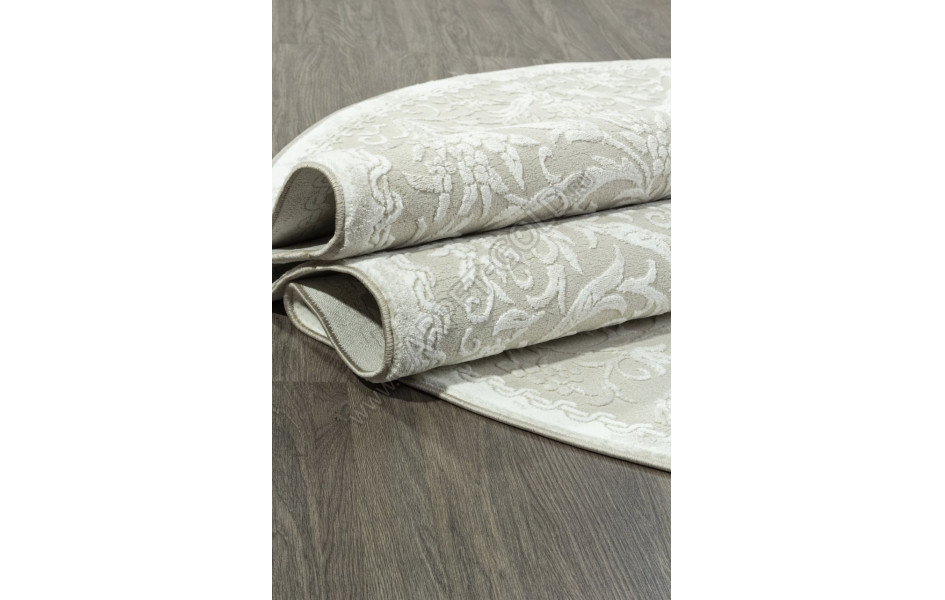 Ковер E413AC - BEIGE / WHITE - Овал - коллекция SIROCCO