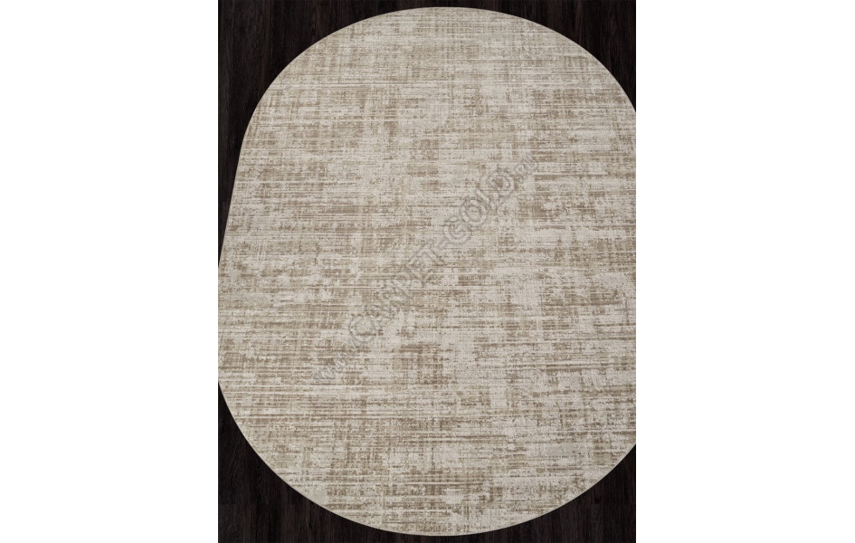 Ковер F415AE - BEIGE / L.BROWN - Овал - коллекция AFINA