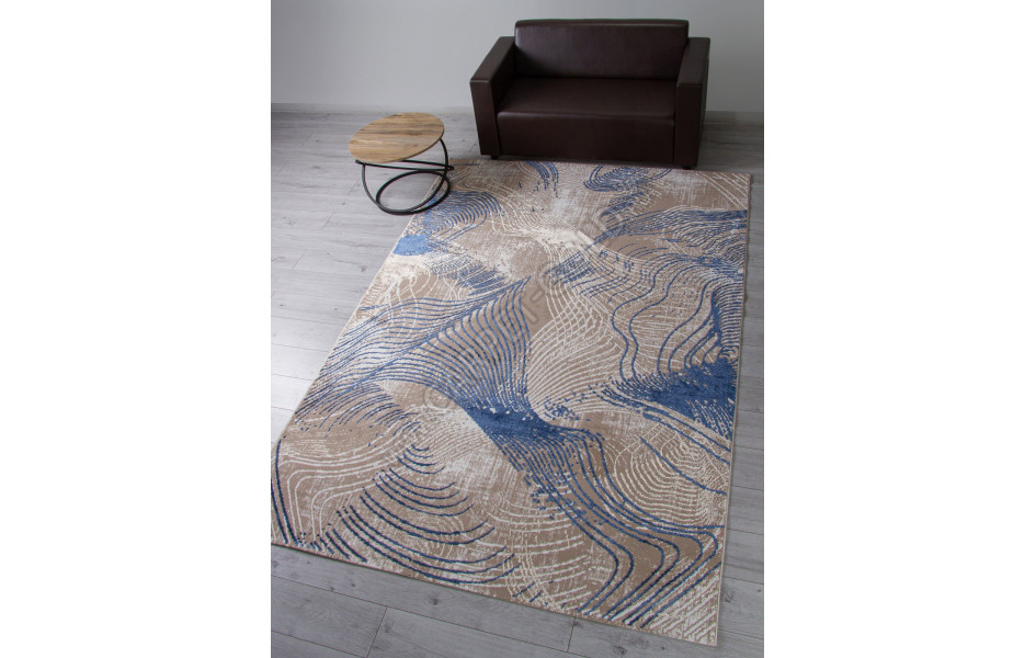 Ковер LT1156 - 735 BEIGE / NAVY - Прямоугольник - коллекция ANTEP