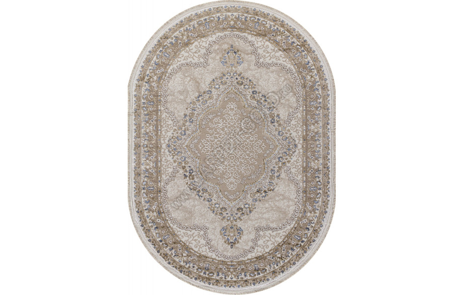 Ковер 27226A - BEIGE / NAVY - Овал - коллекция MOSSO